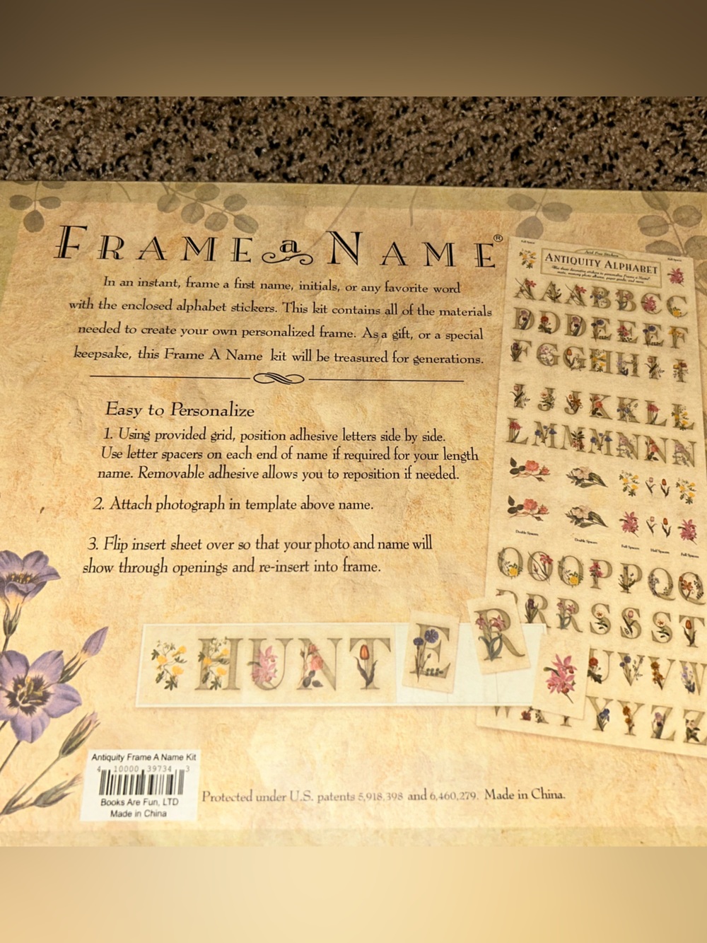 New K & Company Frame-A-Name Personalized Photo Frame Kit - Picture 3 of 5